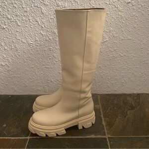 Alohas Katiuska Cream Tall Boots Women’s 39 / 8 Made in Spain Chunky